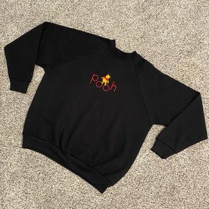 LIKE NEW Vintage Winnie the Pooh Fruit of the Loom Sweatshirt Size Large - Black